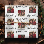 God jul med ett fyrkantigt foto - vitt presentpapper<br><div class="desc">Lägg till ett bild till den här söta helgdag - perfekt för barnen. Ett enkelt och modernt foto som gör en minnesvärd figursättning under träd.</div>