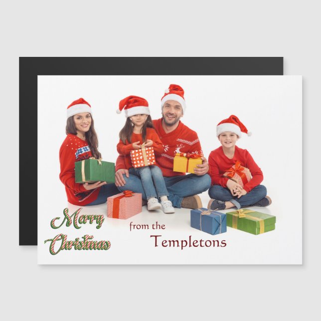 God jul med Family Photo (Fram/baksida)
