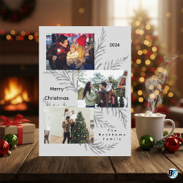 God jul med Family Photo Collage Julkort