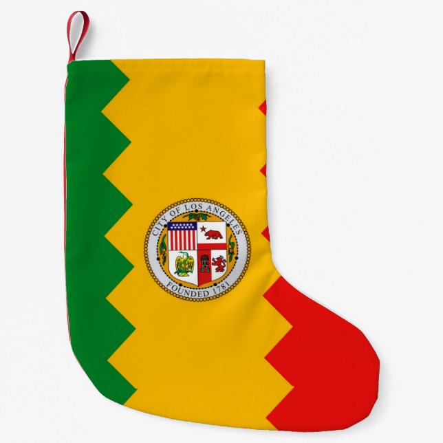 God jul med Flagga i Los Angeles, USA Liten Julstrumpa (Framsidan)