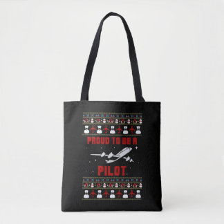 God jul med flygplan och snö tygkasse