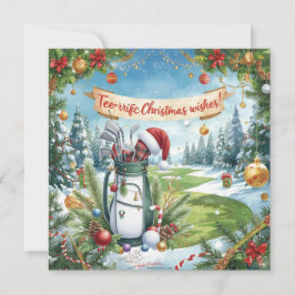 God jul med Golfpåse på grönten Julkort