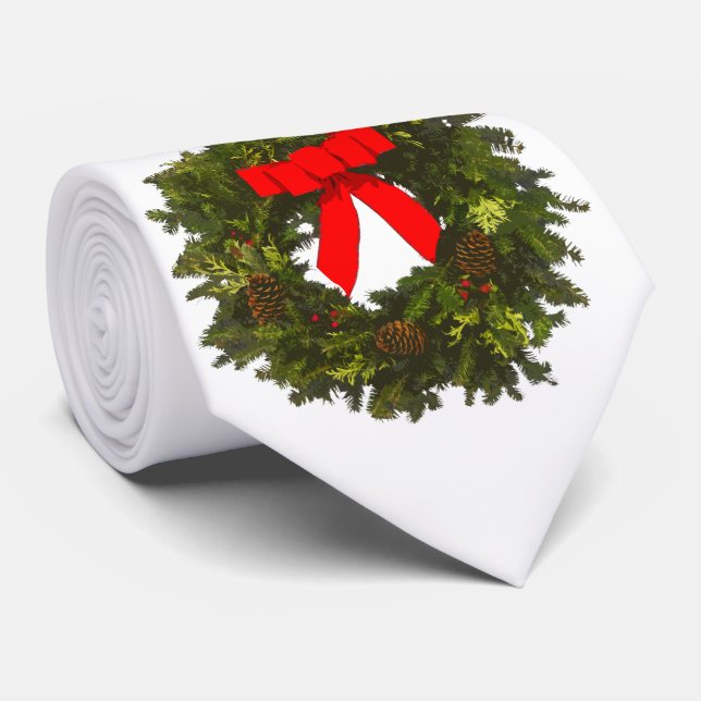 God jul med Gräs Cones och Red Bow Slips (Rullad)