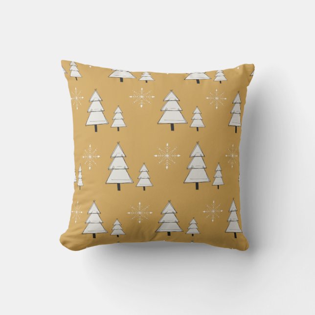 God jul med gräs och snöflingor kudde (Framsida)