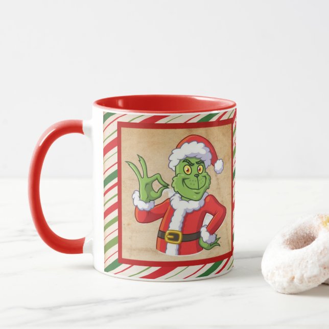 God Jul med grinch julklapp Mugg (Med munk)