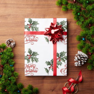 God jul med Grönt Grenar Wrapping Papper Presentpapper