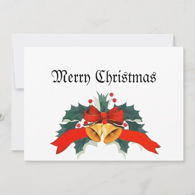 God jul med Guld Klockor Julkort (Framsida)