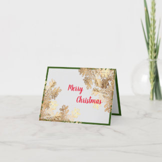 God jul med Guld Snöflingor Tack Kort