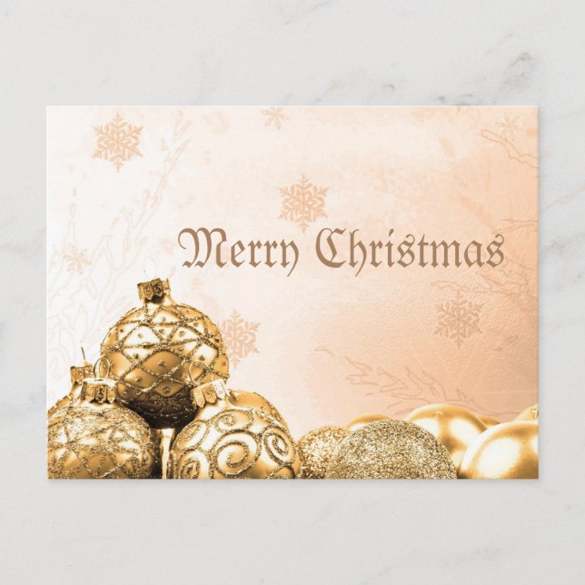 God jul med Guld Vykort (Framsida)