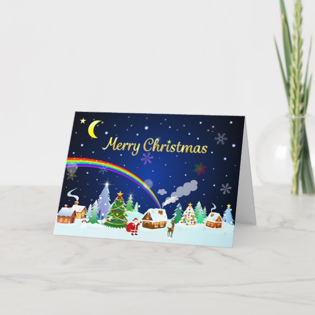 God jul med halvmåne kort (Framsida)