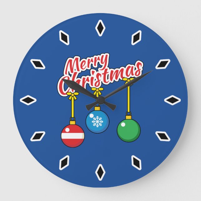 god jul med Hanging Bollar Stor Klocka (Framsida)