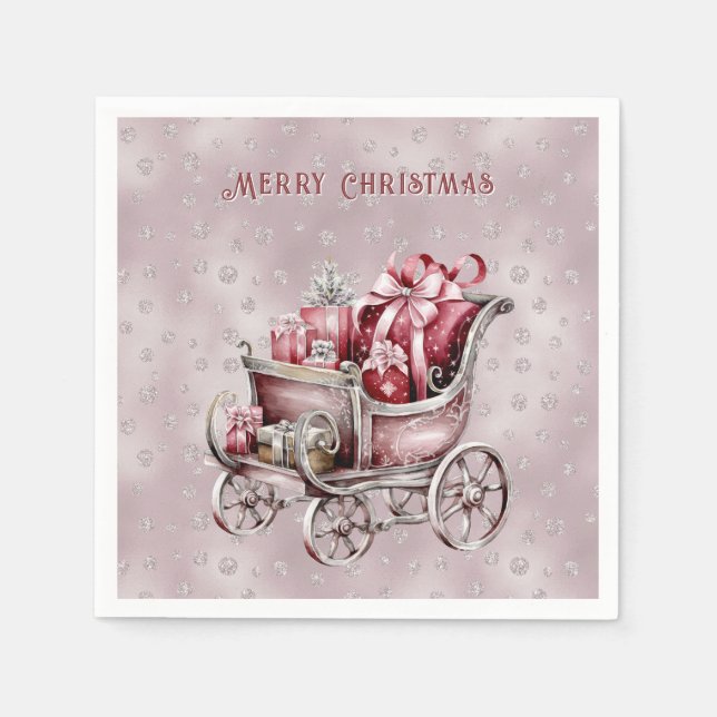 God jul med Helgdag Napkin Pappersservett (Framsidan)