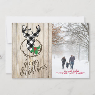 god jul med insticksfoto för Hjorten Julkort