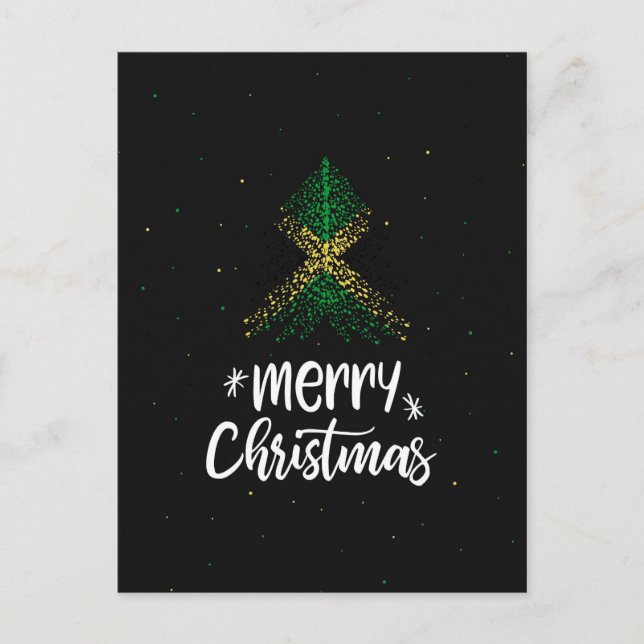 God jul med Jamaicaflagga Helg Vykort (Framsida)