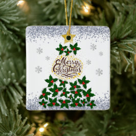 God jul med Julgran Julgransprydnad Keramik