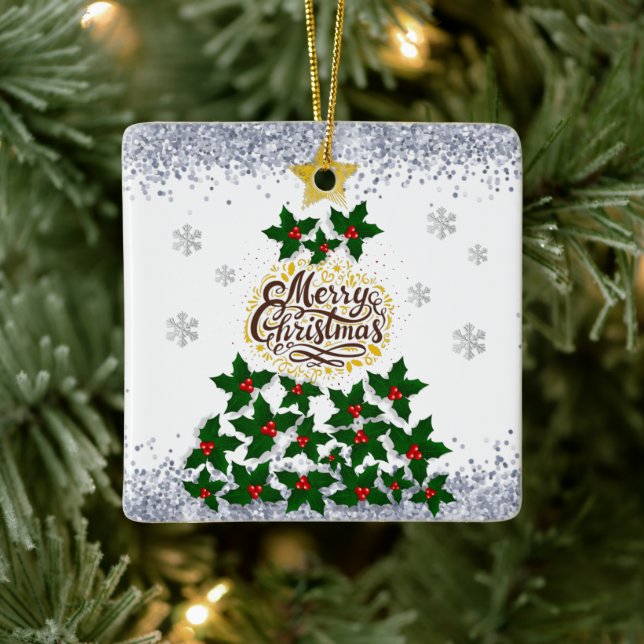 God jul med Julgran Julgransprydnad Keramik (Träd)