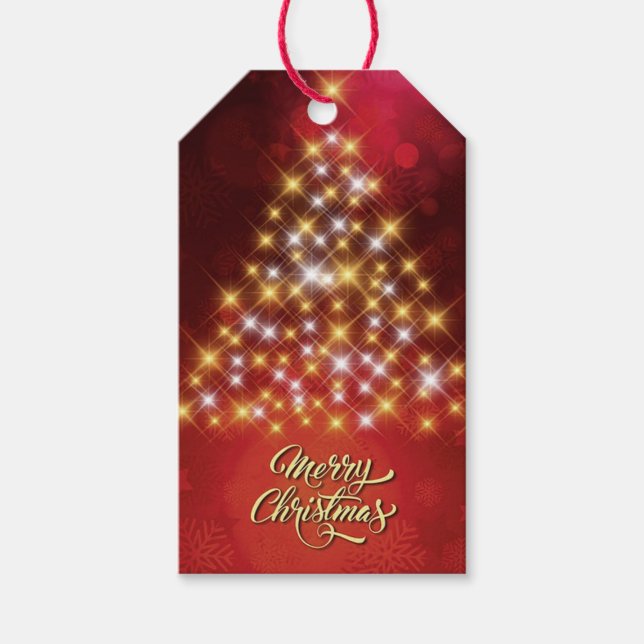 God jul med Julgran Presentetikett (Framsidan)