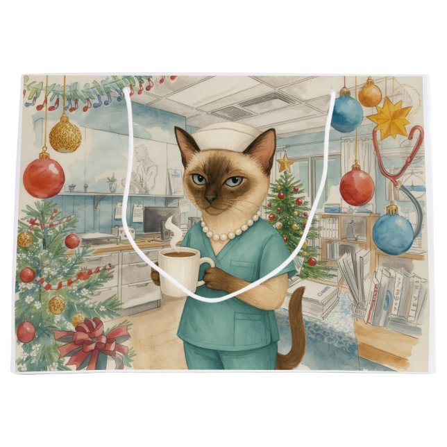 God jul med Julgran stor gift Bag (Framsidan)