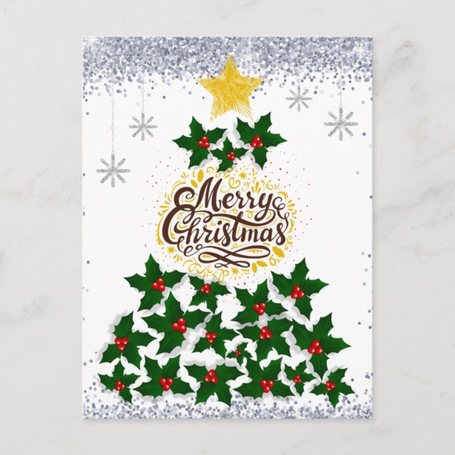 God jul med Julgran Vykort (Framsida)