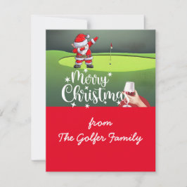 God jul med Jultomten från Golfer Family Julkort