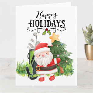 God jul med Jultomten Golfer Kort