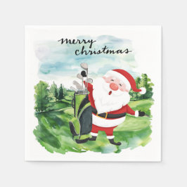 God jul med Jultomten Golfer Pappersservett