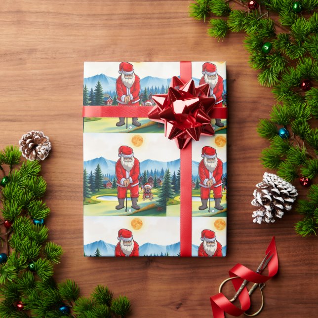 God jul med Jultomten och Hund Presentpapper (Julgåva)