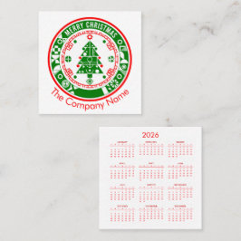 God jul med kalender fyrkantigt visitkort