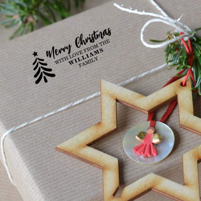 God jul med kärlek från (anpassningsbar) familjen stämpel (Skapare uppladdad)