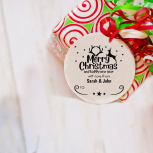 God jul med kärlek från (anpassningsbar) par, stämpel