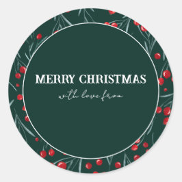 God jul med kärlek från.. runt klistermärke