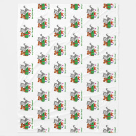 God jul med katt och valp fleecefilt