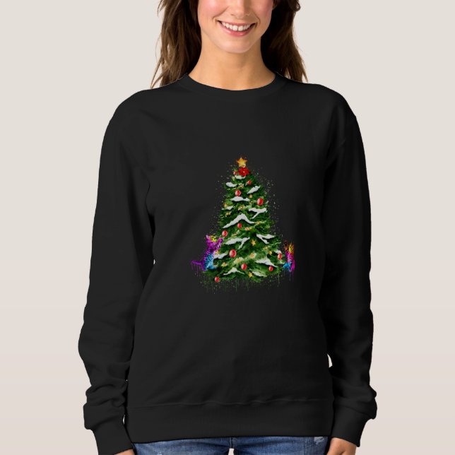 God jul med katter och Julgran T Shirt (Framsida)