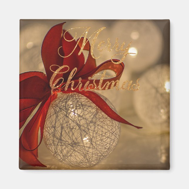 God jul med lätt bollar magnet (Framsidan)