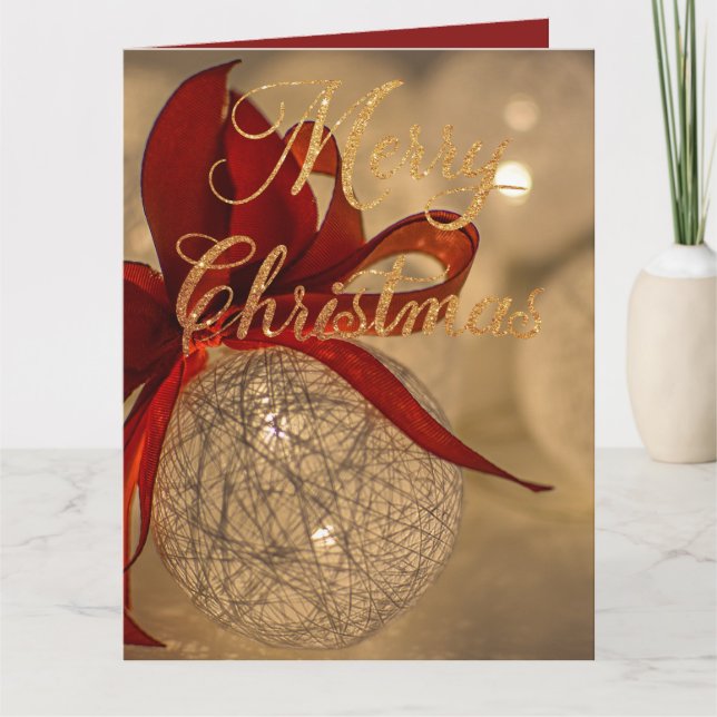 God jul med ljus kulor   kort (Framsida)