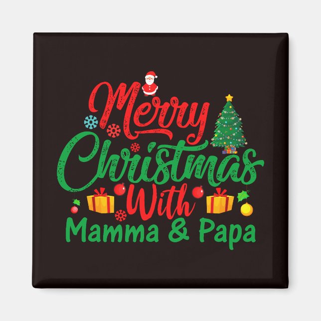 God jul med mamma & pappa-42705 magnet (Framsidan)