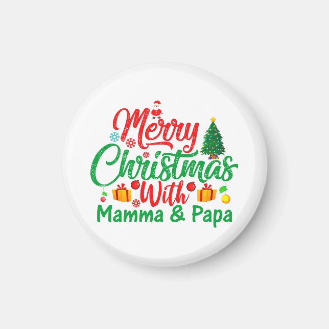 God jul med mamma & pappa-42705 magnet (Framsidan)