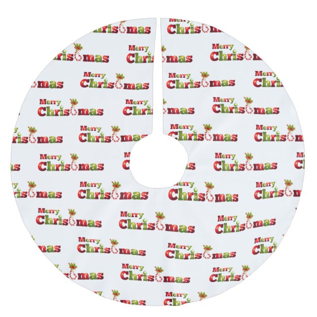 God jul med modern Candy cane Julgransmatta Borstad Polyester (Framsidan)