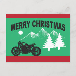 God jul med motorcykel och berg vykort