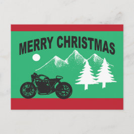 God jul med motorcykel och berg vykort