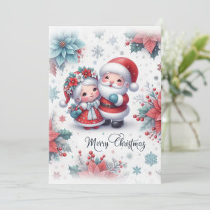 God jul med Mr. och Mrs. Claus Julkort