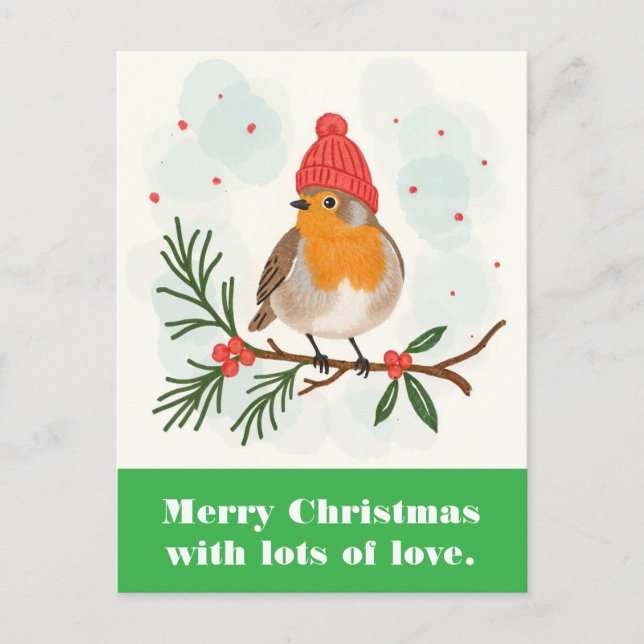 God jul med mycket kärlek. vykort (Framsida)