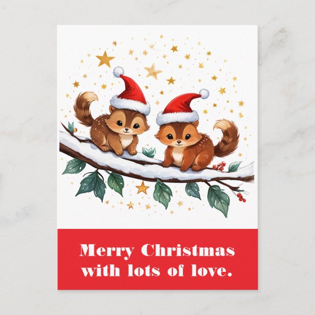 God jul med mycket kärlek. vykort (Framsida)