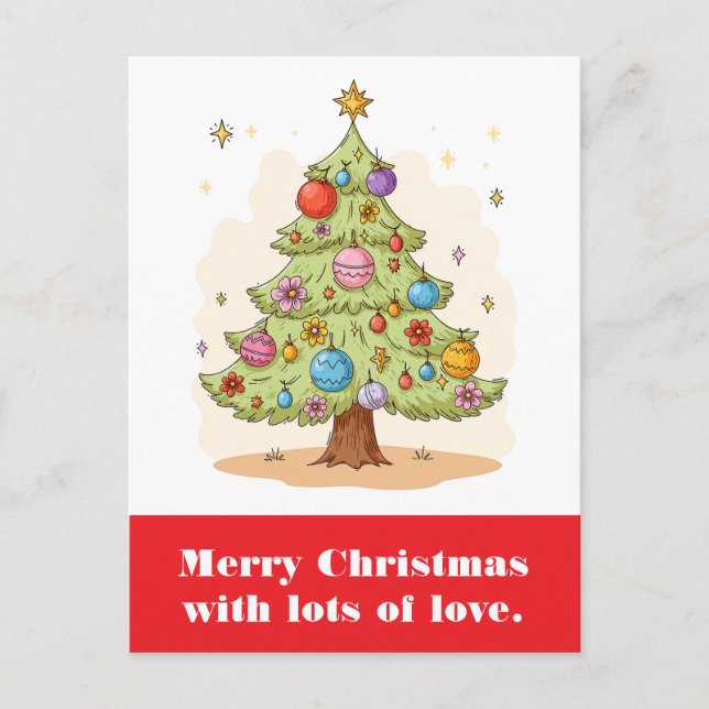 God jul med mycket kärlek. vykort (Framsida)