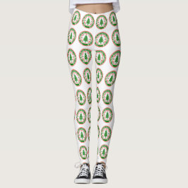 God jul med namn med familj leggings