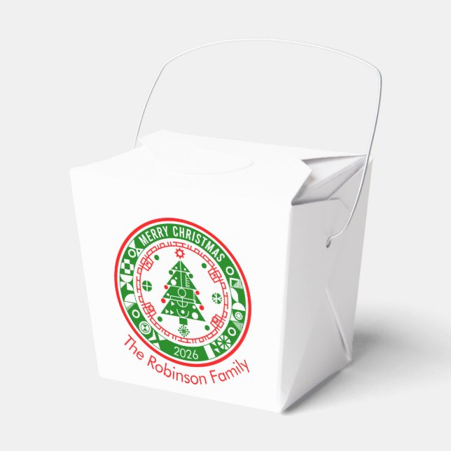 God jul med namn med familj presentaskar (Framsidan Sidan)