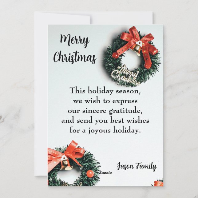 God jul med platta Helgdag Julkort (Baksida)