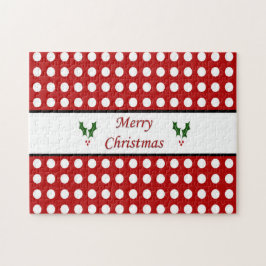 God jul med Polka Dot mönster Pussel