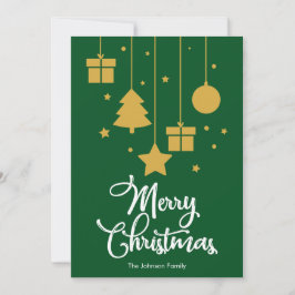 God jul med Presenter Grönt julkort