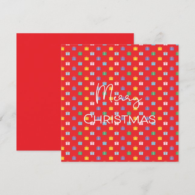 God jul med Presenter Modern Red (Fram/baksida)
